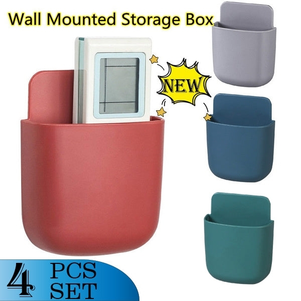 1487 4 Pic WALL MOUNTED STORAGE CASE WITH MOBILE PHONE CHARGING HOLDER