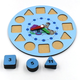 1949 AT49 WOODEN CLOCK TOY AND GAME FOR KIDS AND BABIES