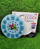 1949 AT49 WOODEN CLOCK TOY AND GAME FOR KIDS AND BABIES