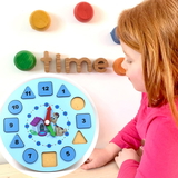 1949 AT49 WOODEN CLOCK TOY AND GAME FOR KIDS AND BABIES