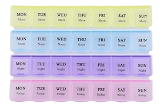 0383 PILL CASE- 4 ROW 28 SQUARES WEEKLY 7 DAYS TABLET BOX HOLDER