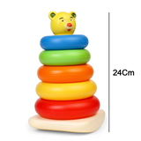 8017 PLASTIC BABY KIDS TEDDY STACKING RING JUMBO STACK UP EDUCATIONAL TOY 5PC