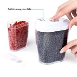 2400 750ML PLASTIC GROCERY TRANSPARENT CEREAL DISPENSER EASY FLOW KITCHEN CONTAINER - 35