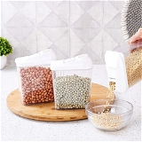2400 750ML PLASTIC GROCERY TRANSPARENT CEREAL DISPENSER EASY FLOW KITCHEN CONTAINER - 35