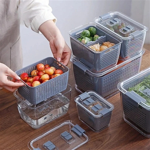 2826 FORDABLE SILICONE KITCHEN ORGANISER FRUIT VEGETABLE BASKETS FOLDING STRAINERS