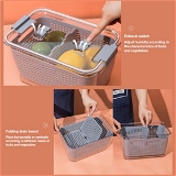2826 FORDABLE SILICONE KITCHEN ORGANISER FRUIT VEGETABLE BASKETS FOLDING STRAINERS