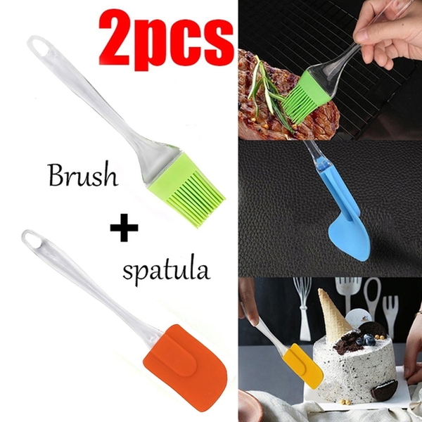 2825 2 IN 1 COMBO OF BIG BRUSH,SPATULA SET FOR PASTRY