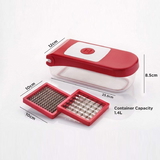 8102 GANESH PLASTIC CHOPPER VEGETABLE AND FRUIT CUTTER, RED