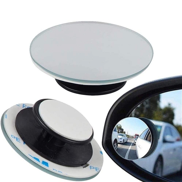 1512B BLIND SPOT ROUND WIDE ANGLE ADJUSTABLE CONVEX REAR VIEW MIRROR - PACK OF 2
