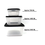 2748C 3 PCS SQUARE SHAPE FOOD GROCERY STORAGE CONTAINER