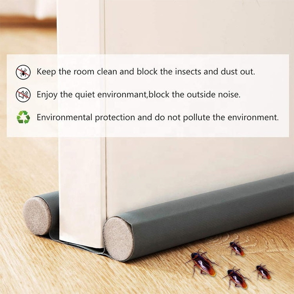 1702 GREY TWIN DOOR DRAFT STOPPER/GUARD PROTECTOR FOR DOORS AND WINDOWS