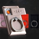 Metal ring lighter with finger holder 