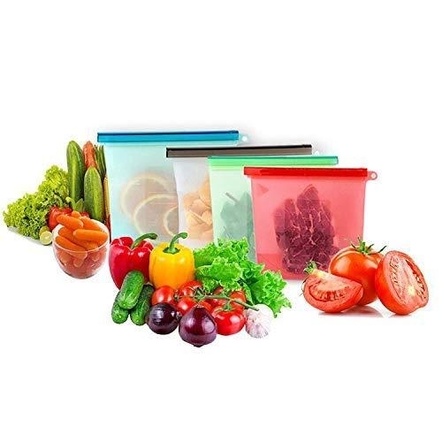 1080 REUSABLE SILICONE AIRTIGHT LEAKPROOF FOOD STORAGE BAG - 1 LTR