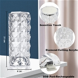 6604 CRYSTAL TOUCH NIGHT LIGHT (16 COLORS) - ROSE DIAMOND TABLE LAMP