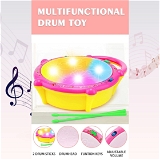 4461 FLASH DRUM TOYS FOR KIDS WITH LIGHT & MUSICAL SOUND COLORFUL