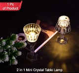 6610 2IN1 TRANSPARENT MINI CRYSTAL TABLE LAMP WITH REFLECTION LIGHT