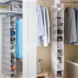 6742 10TIER MULTIPURPOSE STORAGE RACK, FOLDABLE, COLLAPSIBLE FABRIC WARDROBE ORGANISER FOR CLOTHES