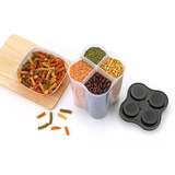 0764 AIRTIGHT TRANSPARENT PLASTIC FOOD STORAGE 4 SECTION LOCK CONTAINER