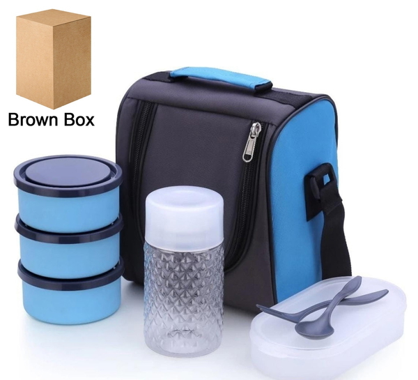 5106 ALL IN ONE LUNCH BOX WITH FABRIC BAG FOR OFFICE & SCHOOL USE