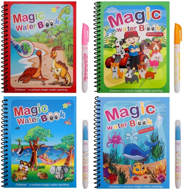 8091 MAGIC WATER QUICK DRY BOOK WATER COLORING BOOK DOODLE WITH MAGIC PEN PAINTING BOARD - 45