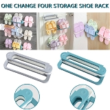 1122A PLASTIC FOLDING SHOE RACK ORGANIZER WITH WALL MOUNTED - 75