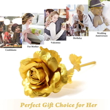 0606 LUXURY DECORATIVE GOLD PLATED ARTIFICIAL GOLDEN ROSE WITH PREMIUM BOX - 75