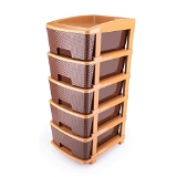 1151 5TIER PLASTIC MODULAR DRAWER SYSTEM FOR MULTIPLE USE (BROWN COLOUR)