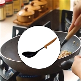 0183 SILICONE SOUP LADDLE HEAT RESISTANT WOODEN HANDLES KITCHEN GADGETS TOOLS SET FOR NONSTICK COOKWARE