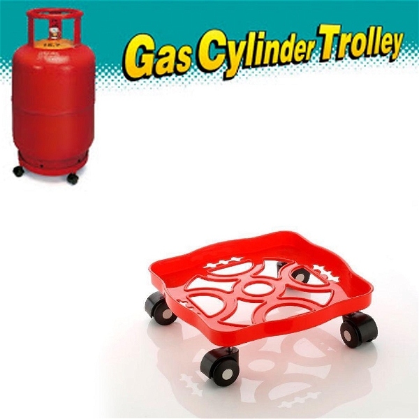 0099 SQUARE PLASTIC GAS CYLINDER TROLLEY