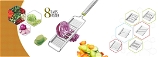 2142 6 IN 1 STAINLESS STEEL KITCHEN CHIPS CHOPPER CUTTER SLICER AND GRATER WITH HANDLE(Premium  Quality)
