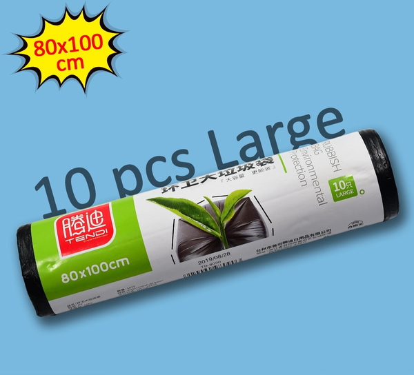 9209 BLACK 1ROLL GARBAGE BAGS/DUSTBIN BAGS/TRASH BAGS 80X100CM