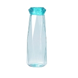 5213 GLASS FRIDGE WATER BOTTLE PLASTIC CAP WITH TWO WATER GLASS FOR HOME & KITCHEN USE