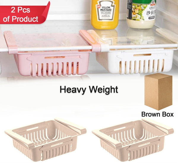 2336A EXPANDABLE ADJUSTABLE MULTIPURPOSE FRIDGE STORAGE BASKET ( 2 PC )