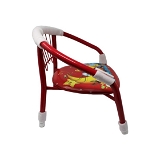 1257 MULTICOLOR CARTOON DESIGN BABY CHAIR WITH METAL BACKREST FRAME & SOUND SEATED SOFT CUSHION FOR KIDS & TODDLERS 