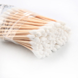 6016 COTTON SWABS BAMBOO WITH WOODEN HANDLES FOR MAKEUP CLEAN CARE EAR CLEANING (PACK OF 20)