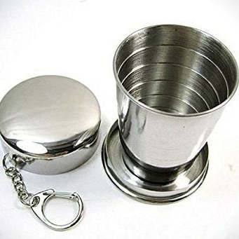 Steel Folding Glass Travel Camping Water Mug Cup Glass