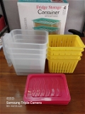 2836 FRIDGE STORAGE CONTAINERS WITH HANDLE PLASTIC STORAGE CONTAINER FOR KITCHEN(4 PCS SET)