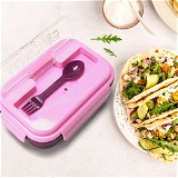 2809V LUNCH BOX 3 COMPARTMENT PLASTIC LINER LUNCH CONTAINER, PORTABLE TABLEWARE SET FOR OFFICE , SCHOOL & HOME USE