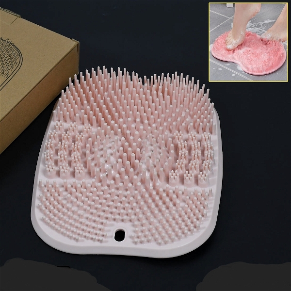 7690 SILICONE SHOWER FOOT & BACK SCRUBBER, MASSAGE PAD
