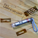 6427 3 in1 Laser Light, LED Flashlight + Torch Keychain + Laser Pointer