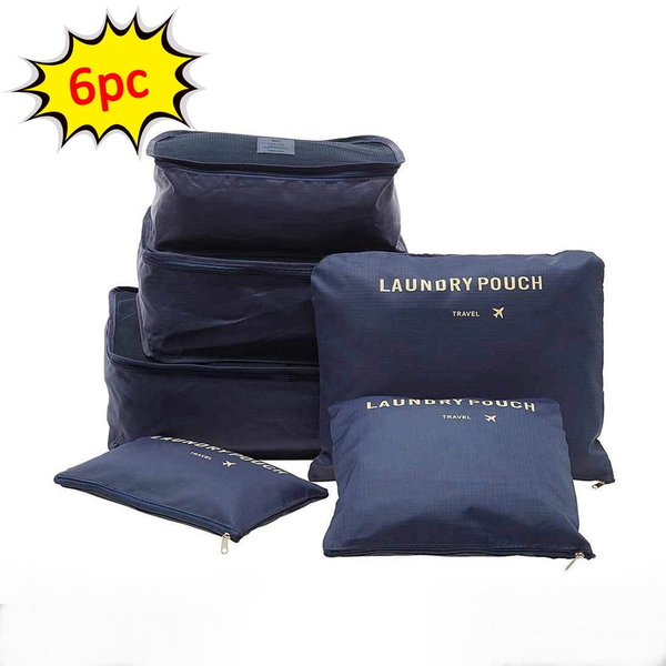 0192 Cloth Organizer Pouch Laundry Zipper Bags (6 pcs)