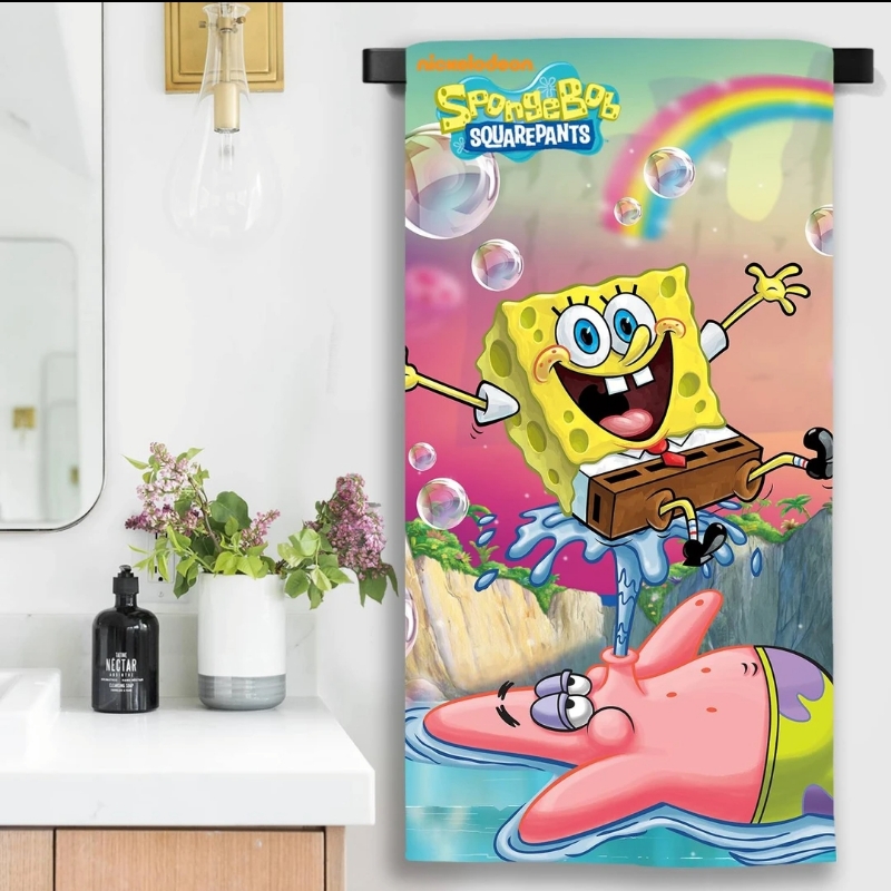 spongebob bath towel