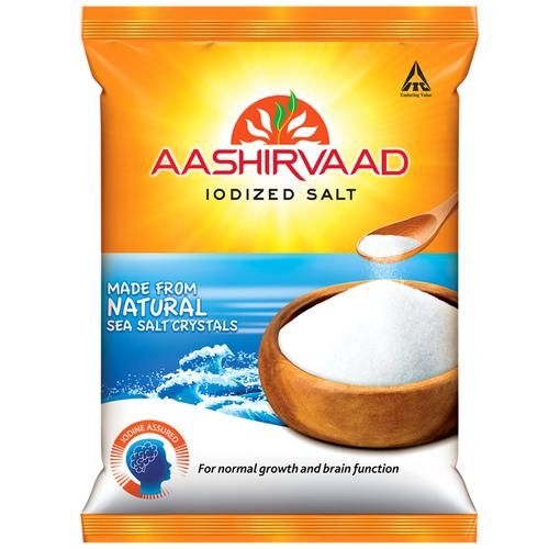 ITC Aashirvaad Salt/Meethu - Iodised, 1 kg Pouch - 1 KG