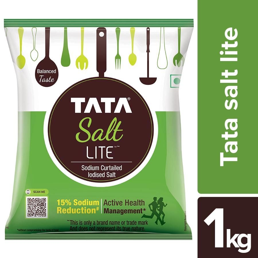 Tata Salt Lite - 15% Low Sodium Iodised Salt, 1 Kg Pouch - 1 KG