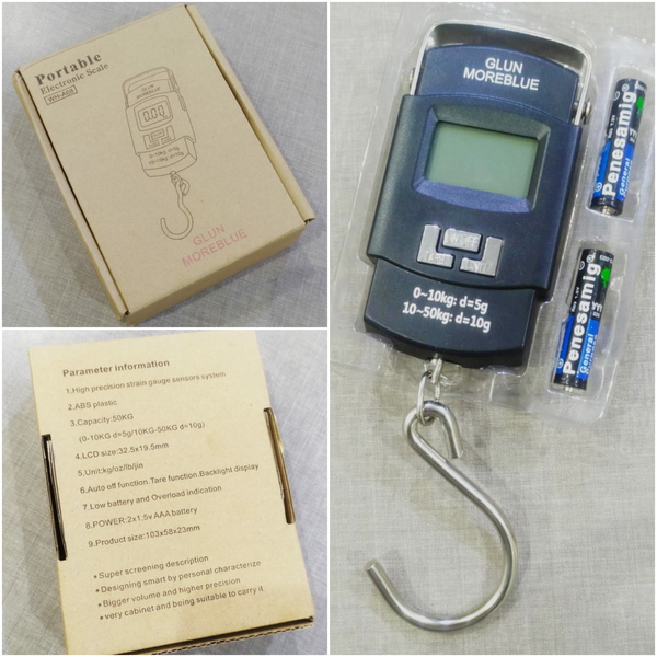 Weighing Scale Portable Hook Digital Hanging Luggage Scale (A08) Glun - MOREBLUE
