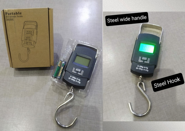 Weighing Scale Portable Hook Digital Hanging Luggage Scale Brown Box (A08)