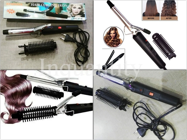 (NHC- 471B) Professional Hair Curler Machine for women Electric Hair curler rollers (BLACK & SILVER) Hair curler Iron (150 pcs in 1 ctn )