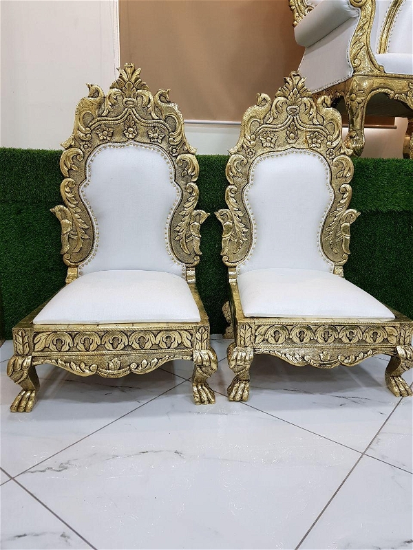 White Metal Leaf Mandap Chair - all colors available