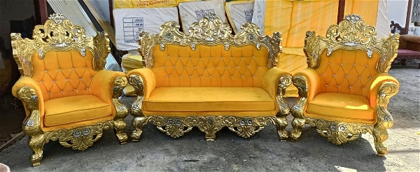 Wooden Golden Metal Sofa  - all colors available