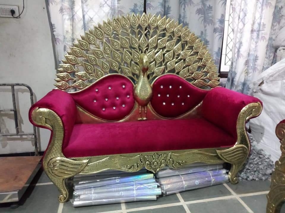 Harsh Jeen Handicraft Peacock Wedding Sofa - All Colours Available